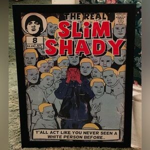 Custom Framed Vintage 2000 Eminem “The Real Slim Shady” Music Comic Wall Art